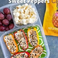 everything bagel cheese stuffed mini peppers pin