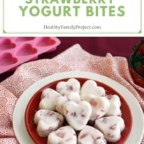 frozen strawberry and yogurt bites pin