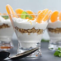 Healthy Yogurt Parfait with Mandarins