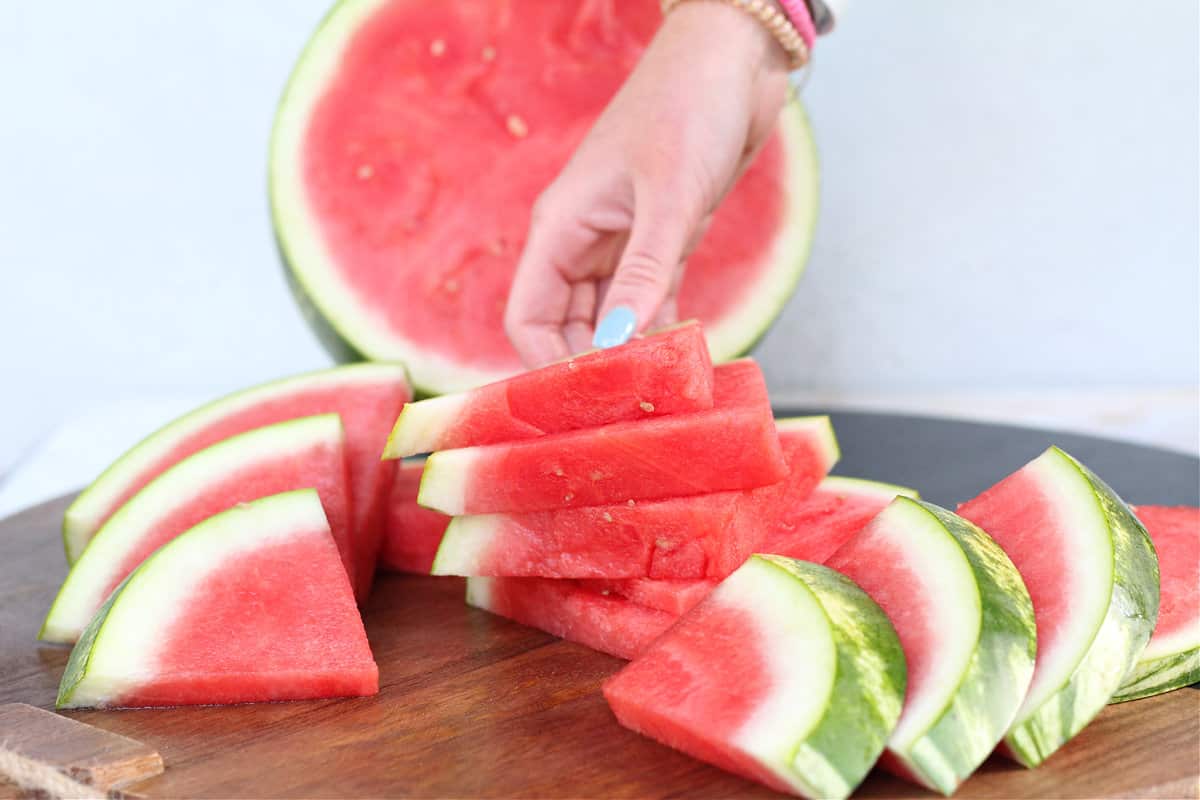 Watermelon slices for smoothies. Watermelon slices for smoothies.