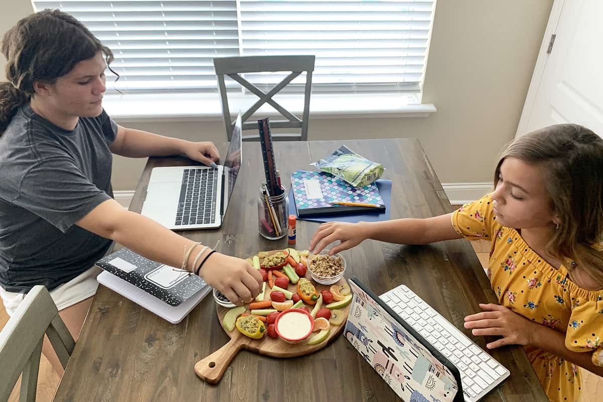 Healthy snacks for kids Kids eating snack board