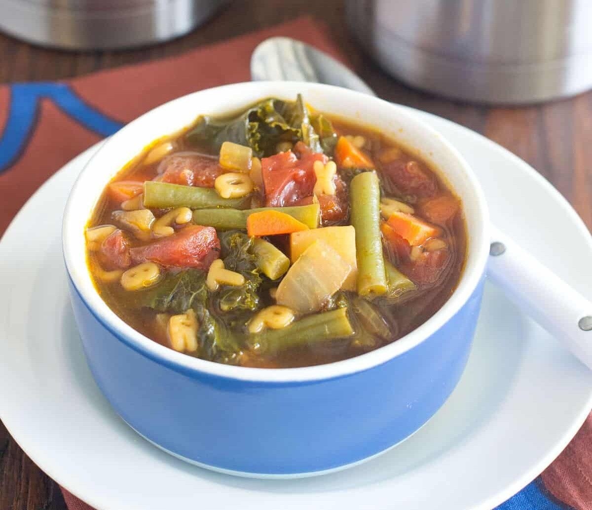 Vegetable soup in a bowl