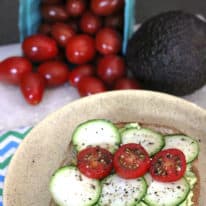 Avocado Toast with Grape Tomatoes & Zucchini