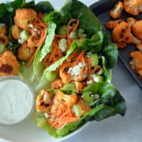 Buffalo Cauliflower Lettuce Wraps