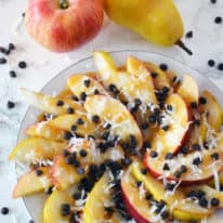 Caramel Pear & Apple Dessert Nachos