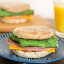 Green Eggs and Ham Breakfast Sandwich