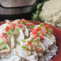 Instant Pot Chicken with Hatch Chili Cauliflower Sauce
