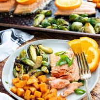 Sheet Pan Orange Soy Glazed Salmon with Roasted Vegetables