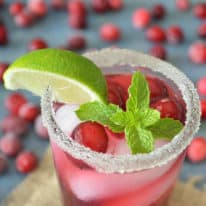 Pomegranate Mojito Mocktail with Cranberries